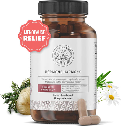 Happy Mammoth Hormone Harmony Natural Hormonal Support for Women, Relief for Menopause, Perimenopause, Healthy Hormonal Balance, Hot Flashes