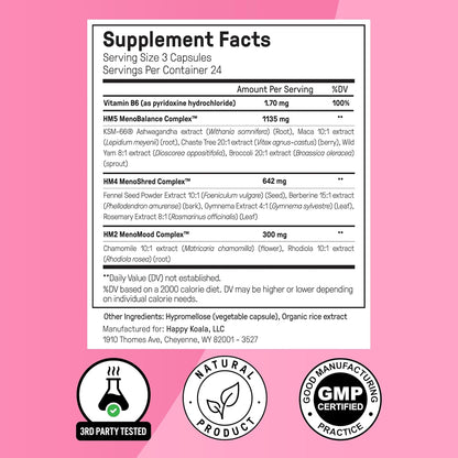 Happy Mammoth Hormone Harmony Natural Hormonal Support for Women, Relief for Menopause, Perimenopause, Healthy Hormonal Balance, Hot Flashes